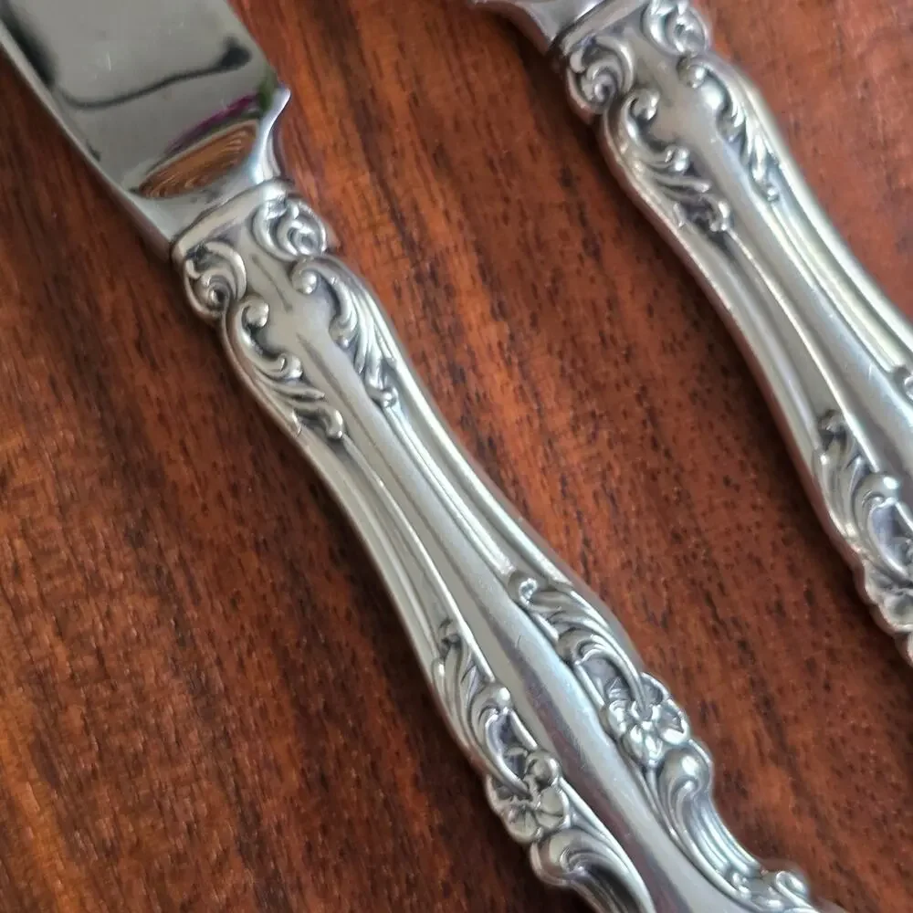 Gorham Melrose Sterling Silver Dinner Knives 4 Hollow Handle Stainless No Mono